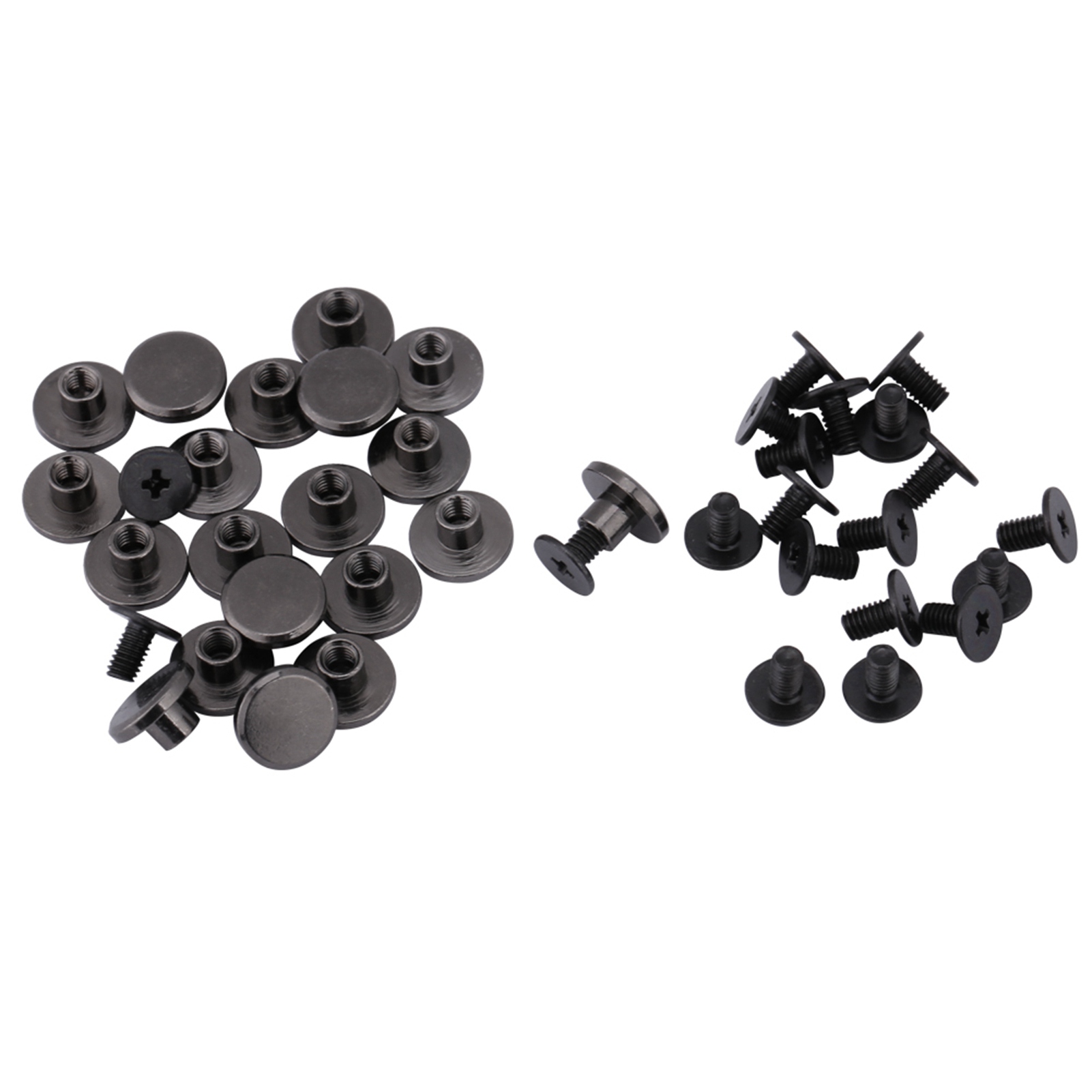Set Mit 20 Messing-flachkopfschrauben Für Gürtel, Gepäck Und Lederarbeiten (5 Mm)