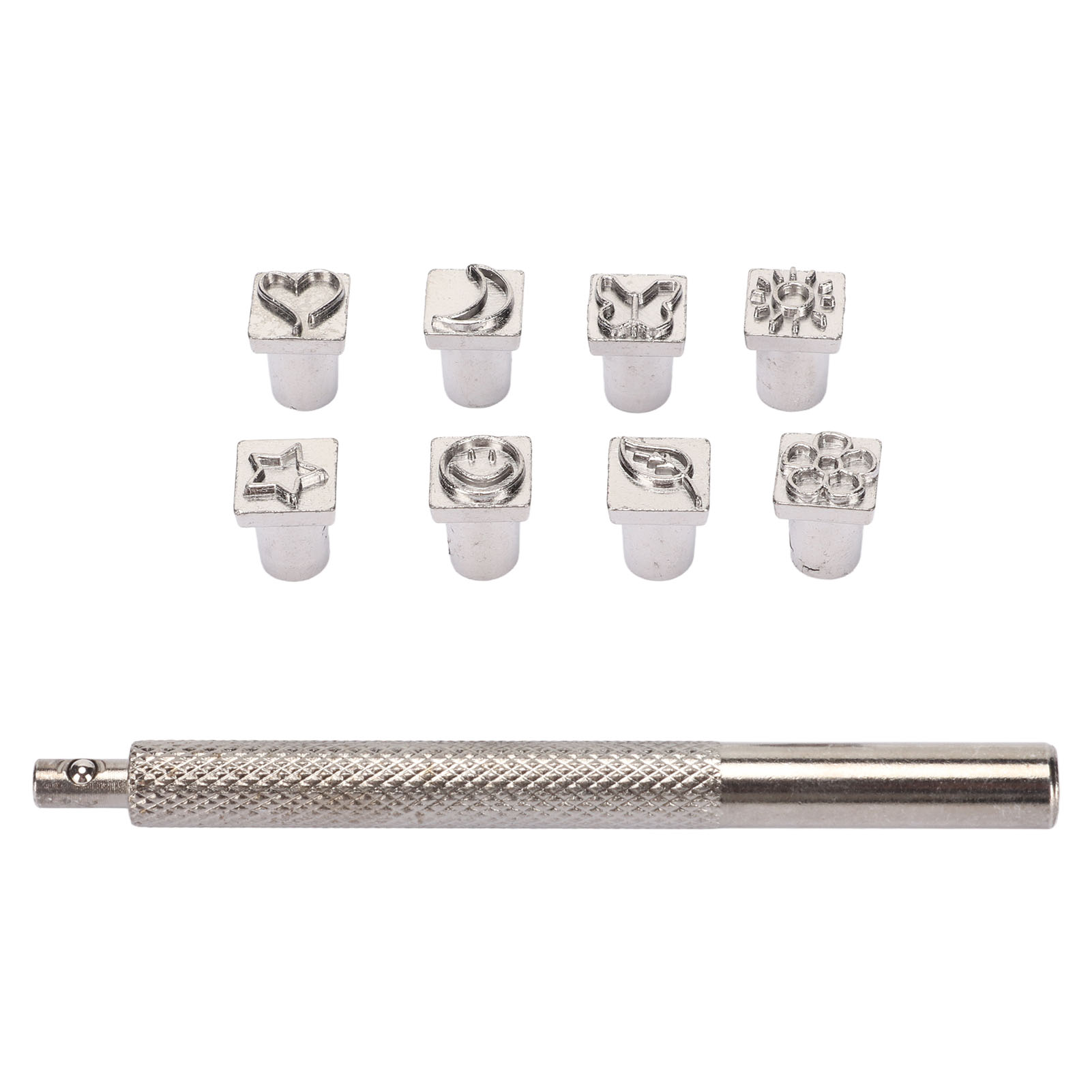 8-teiliges Set Lederlocher Mit Mustern, Klarem Abdruck, Ergonomischem Griff, Legiertem Stahl, Diy-markierungswerkzeug
