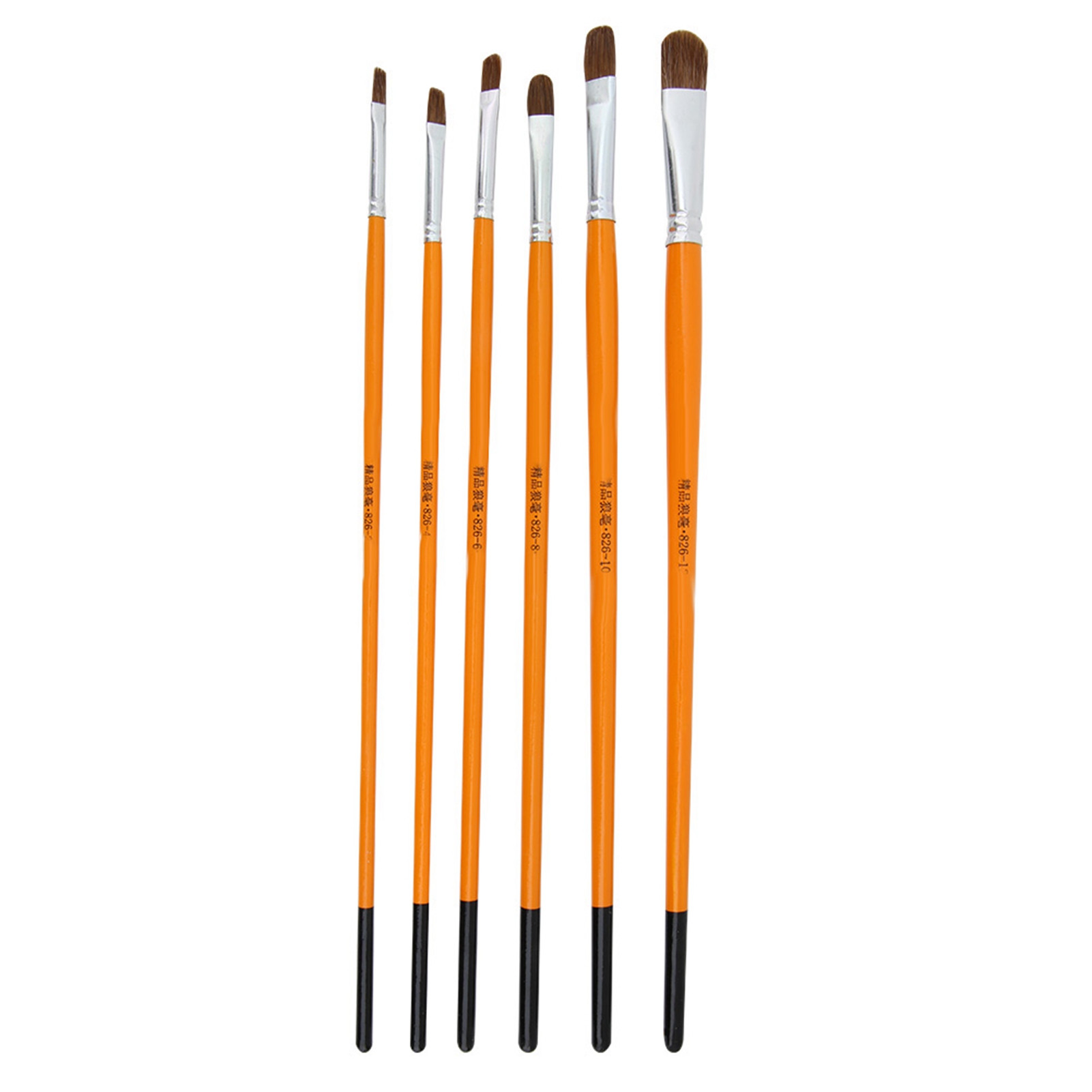 Set Mit 6 Wolfshaarpinseln Für Aquarell Und Gouache, Professionelles Künstlerzubehör