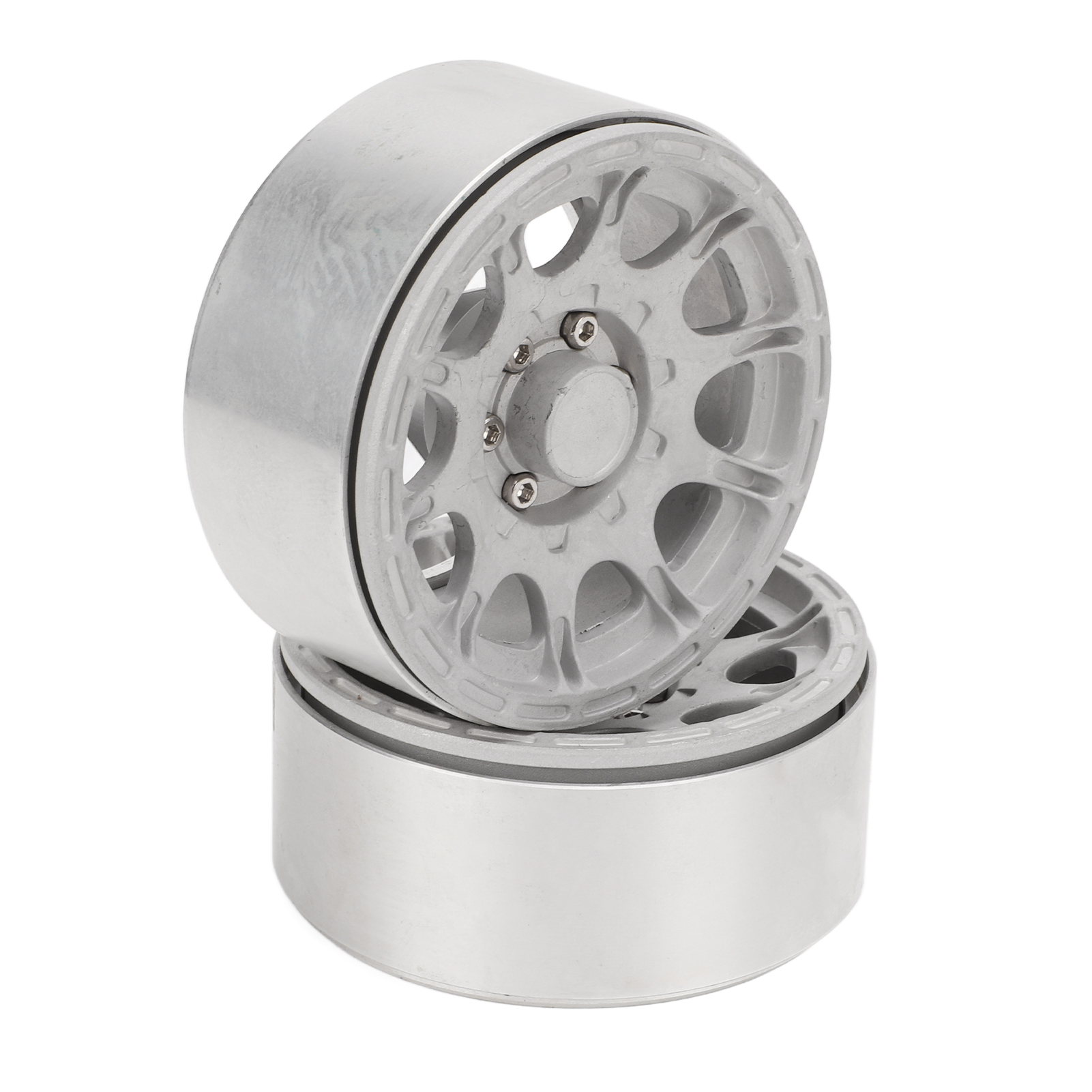 Stück 1,9 Zoll Aluminiumlegierungsnaben, Silberne Beadlock-felgen Für Axial Scx10 Rc-car