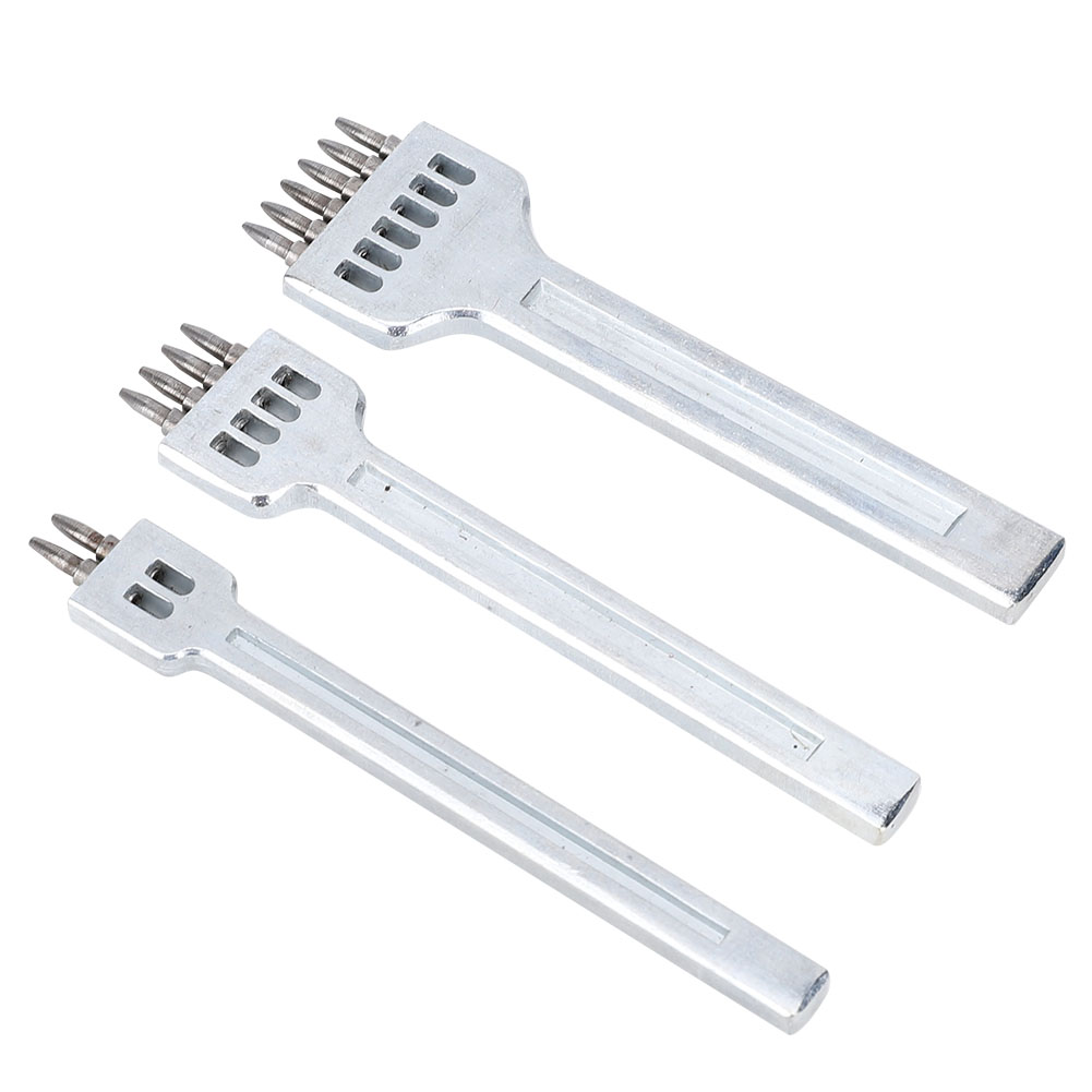 Set Mit 3 Hcs 4mm Lederschabracken, Nähwerkzeug Mit 2+4+6 Spitzen, 4mm Abstand