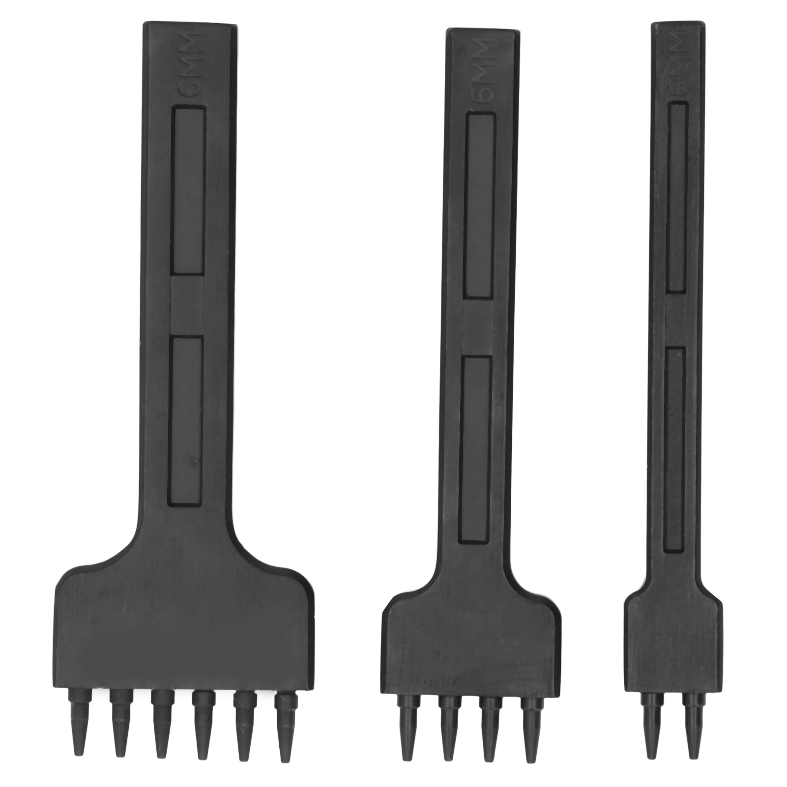 Set Mit 3 Schwarzen, Runden Ausstechformen Aus Zinklegierung (6 Mm) Für Leder, Bastelarbeiten Und Lederwaren.