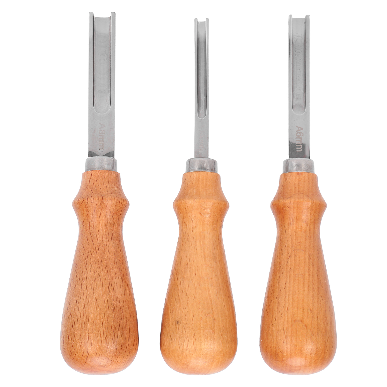 Professionelles 3-teiliges Lederschneidset Mit Holzgriff Für Heimwerkerarbeiten, Veredelungsarbeiten Und Lederzuschnitte