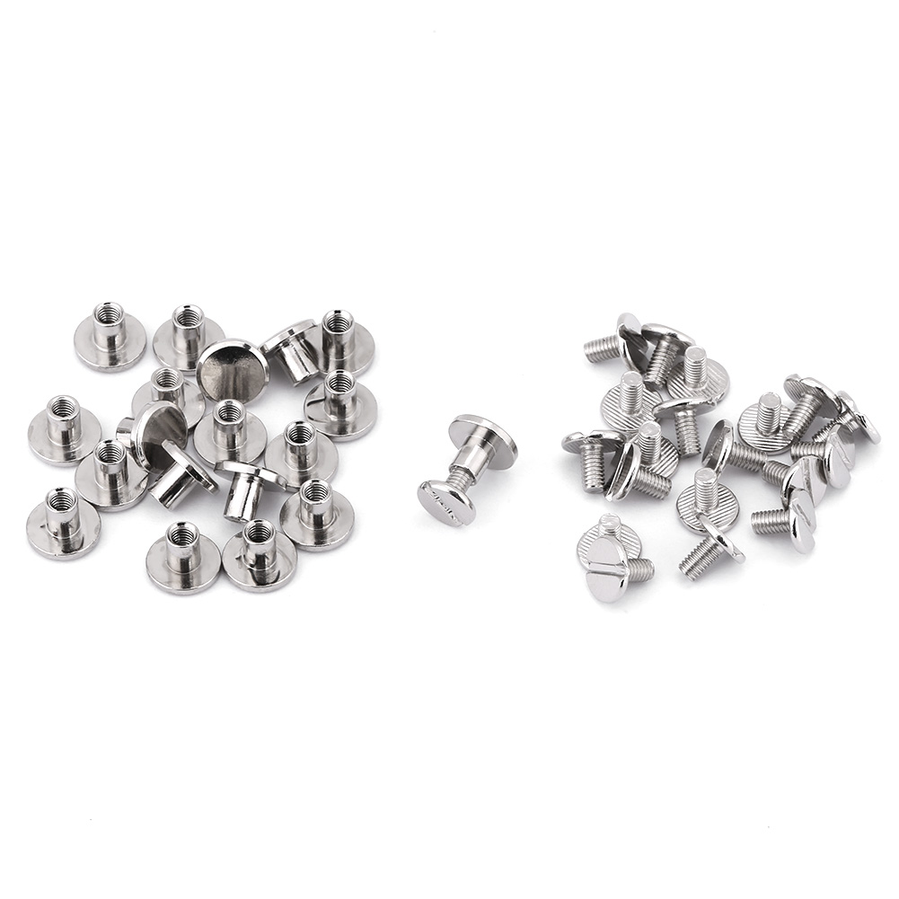 Packung Mit 20 Messing-flachkopfschrauben, -nägeln Und -nieten Mit Gewinde Zur Reparatur Von Lederwaren (6,5 Mm)