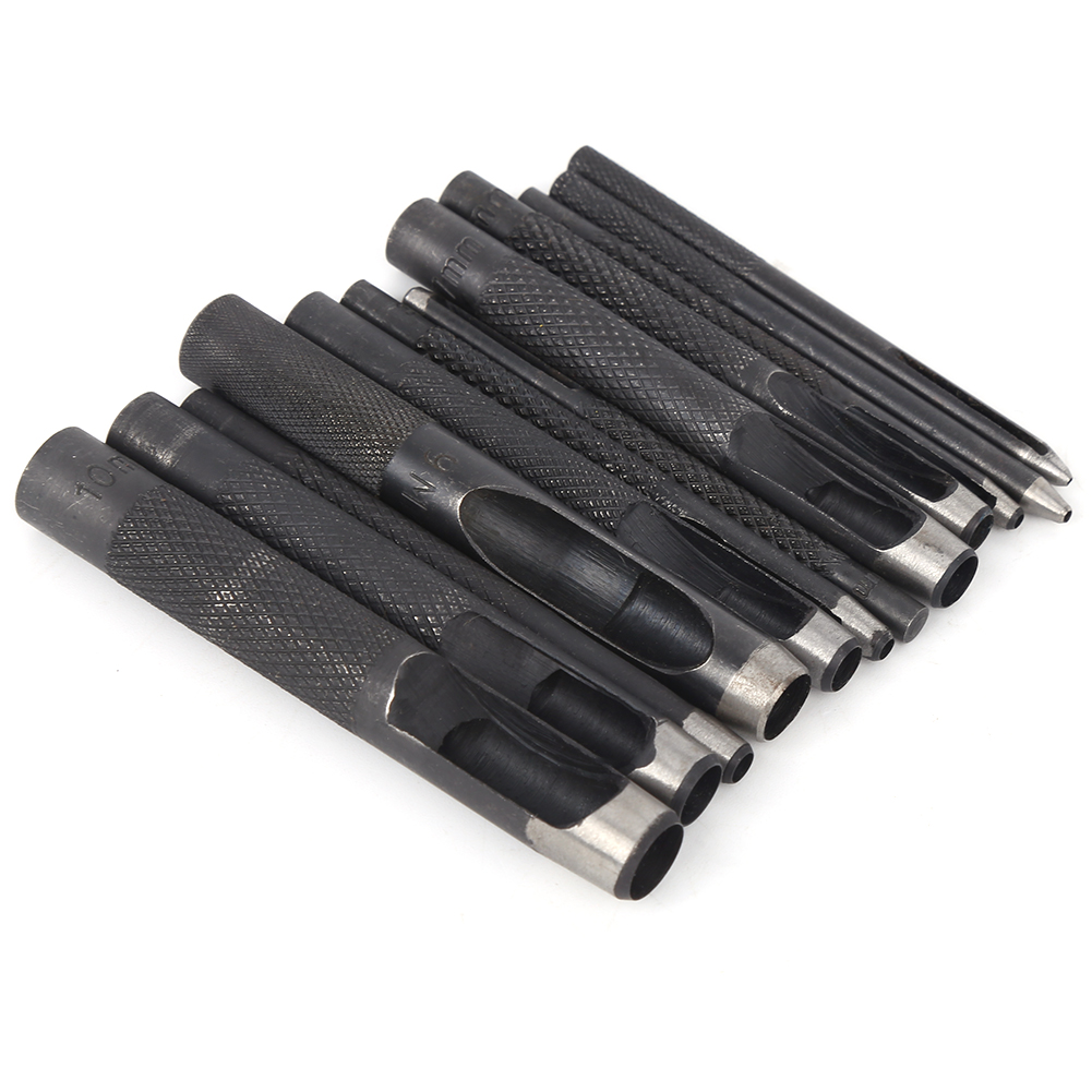 Set Mit 12 Diy-hohllochern Für Leder, Manuelles Lochwerkzeug 1-10 Mm