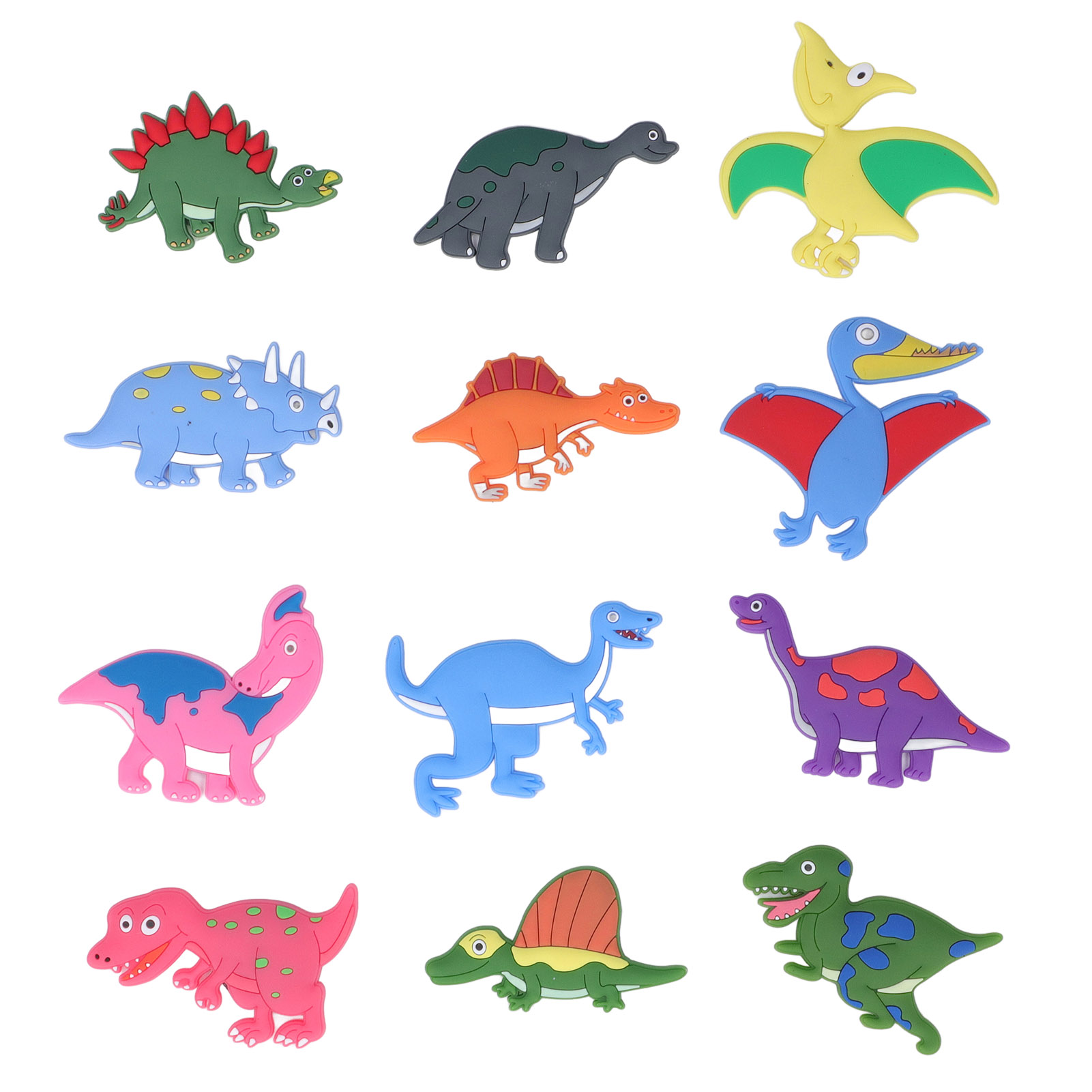 12 Niedliche, Weiche Silikon-kühlschrankmagnete Mit Starker Magnetkraft Und 3d-dinosaurier-motiven Für Die Küche
