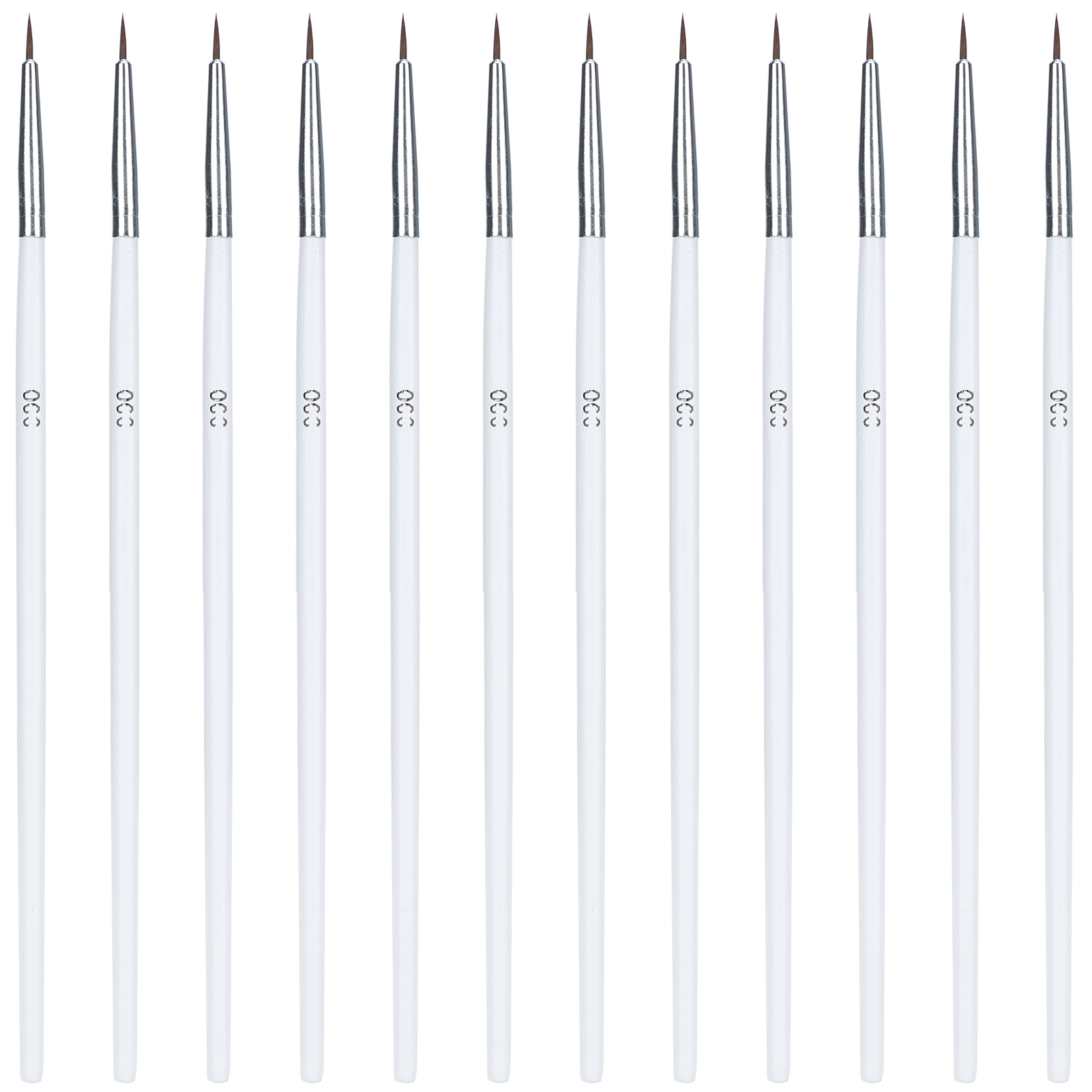 Set Mit 12 Extrafeinen, Vielseitig Einsetzbaren Weißen Pinseln Für Digitale Malerei, Ölmalerei, Häkeln, Linienmalerei, Tuschezeichnungen, Kleine
