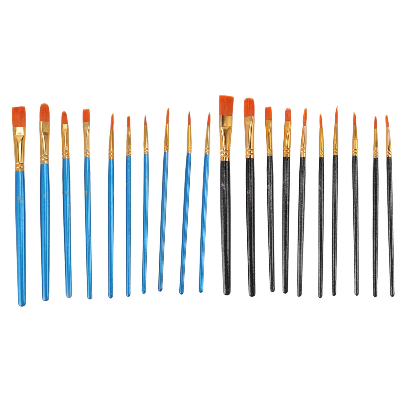 Set Mit 20 Aquarellpinseln, Elastische Nylonköpfe, 10 Verschiedene Größen, Für Künstler Und Anfänger