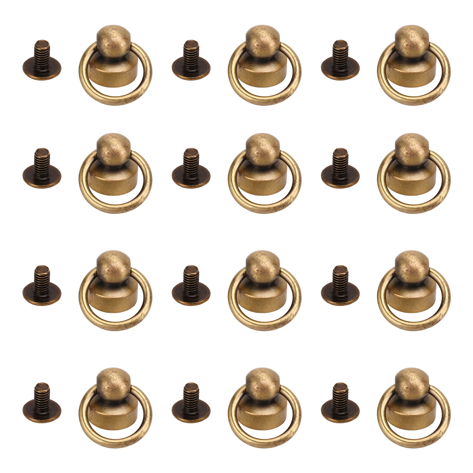 200 Messingnieten, 9-mm-hochleistungs-nähkugeln, Kupfer-zugring, Diy-handyhülle, Handtasche, Bronze