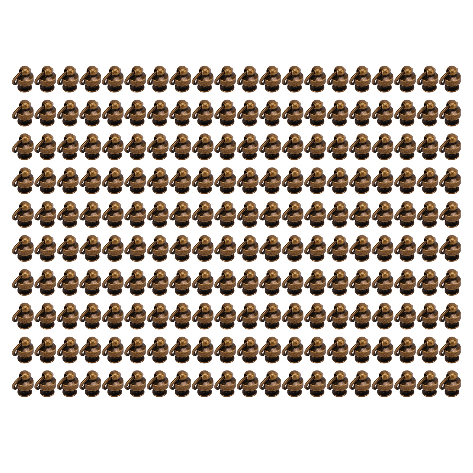 200er-packung Mönchsnieten Mit Zugringen, 8 Mm, Hochglanz, Feine Ausführung, Für Kleidung, Taschen, Schuhe, Heimwerkerprojekte, Bronze