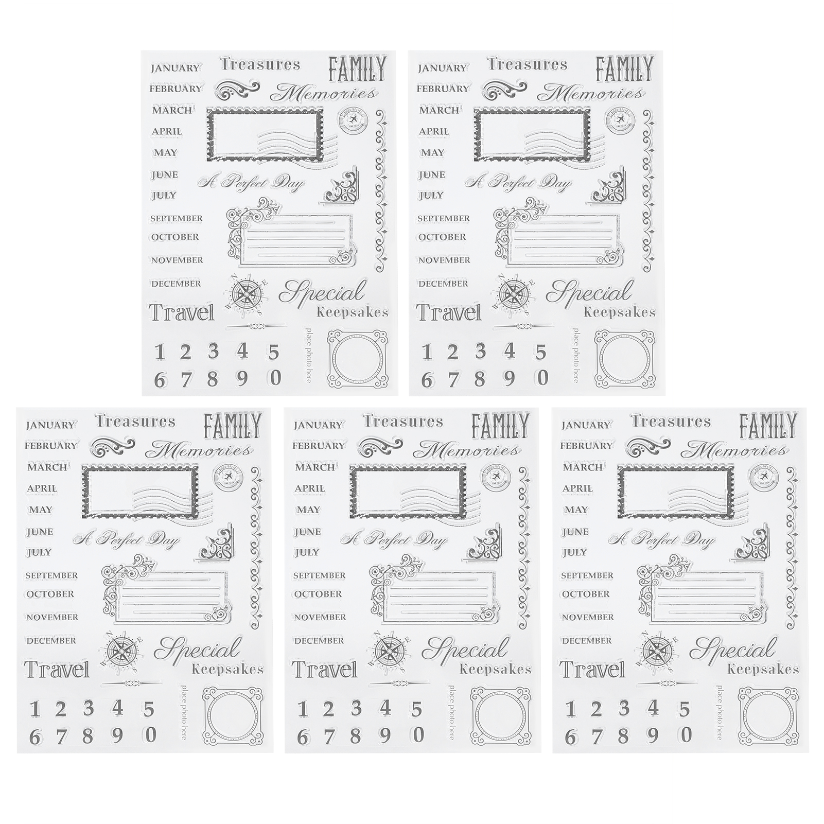Transparente Tpr-gummistempel Für Diy-scrapbooking, Monatskalender, Bastelarbeiten Und Kreatives Zubehör