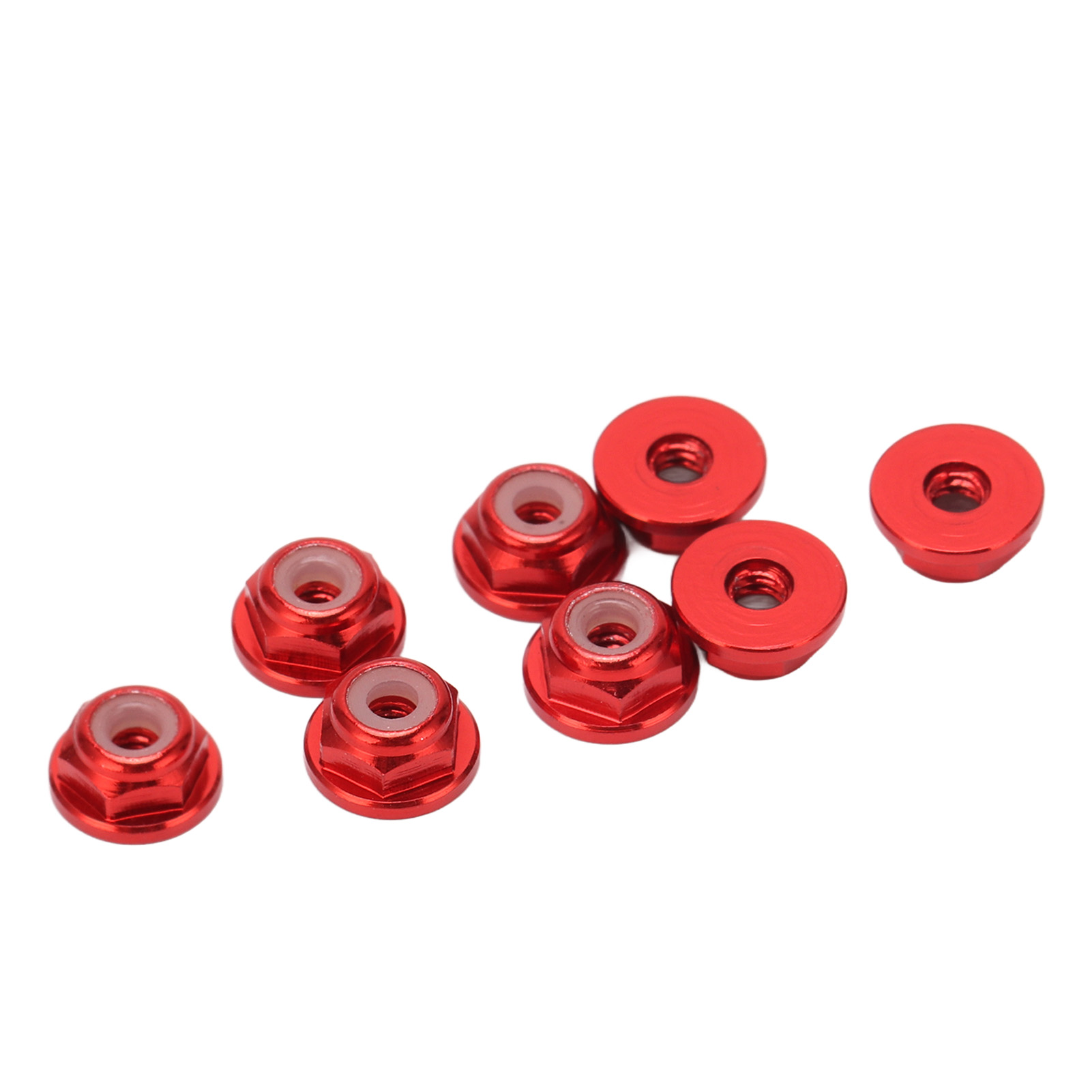 Stück M2-selbstsicherungsmuttern Aus Aluminiumlegierung Mit Nylonkragen Und Anti-loss-auskleidung, Sechskant, Für Axial Scx24, Rot