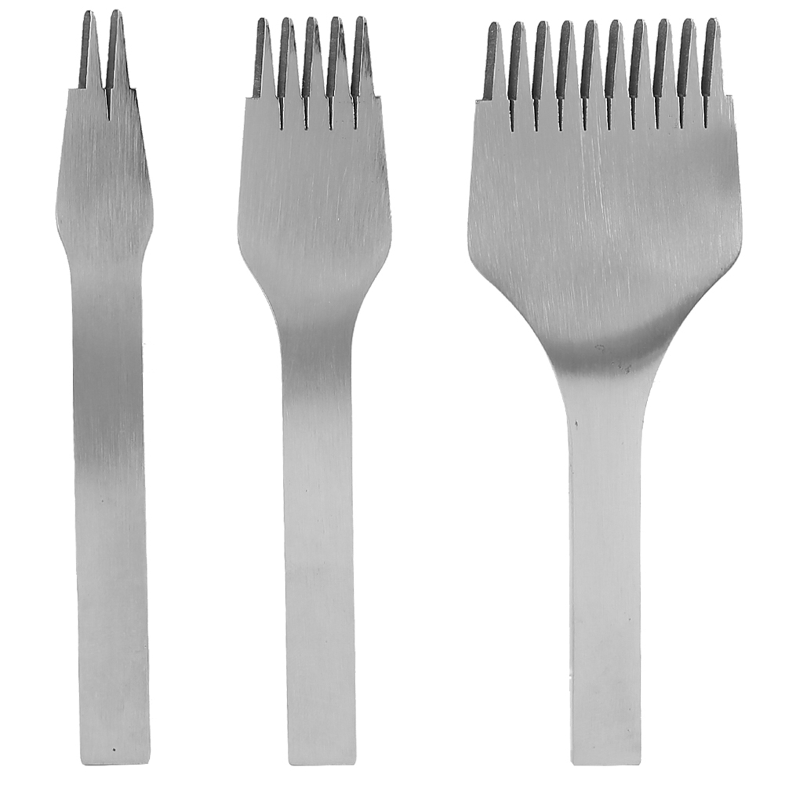 Set Mit 3 Ledermeißeln, Stahl, 2+5+10 Zähne, Diy-bastelwerkzeugset, 3-mm-löcher