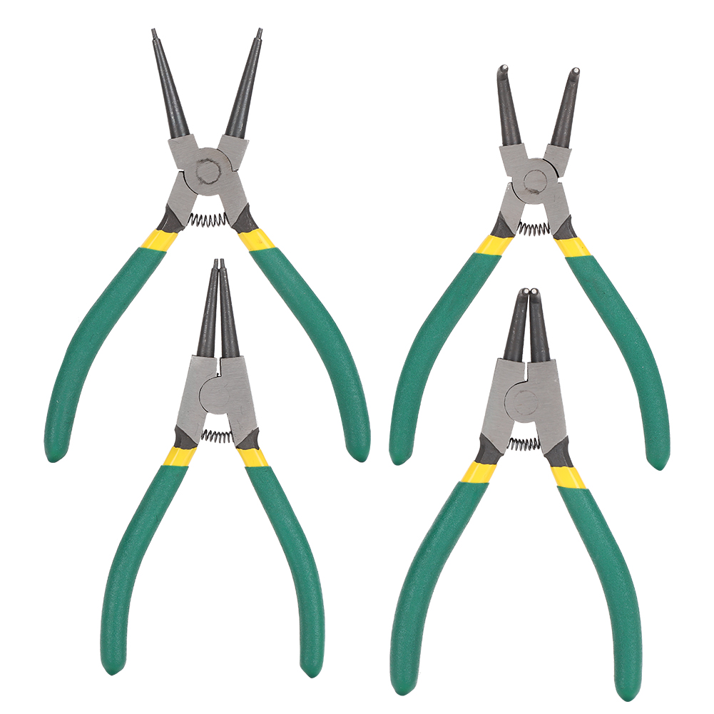 Set Mit 4 Sprengringzangen, Mini-ringöffner Für Gerade Und Abgewinkelte Innen- Und Außenringe, 15 Cm