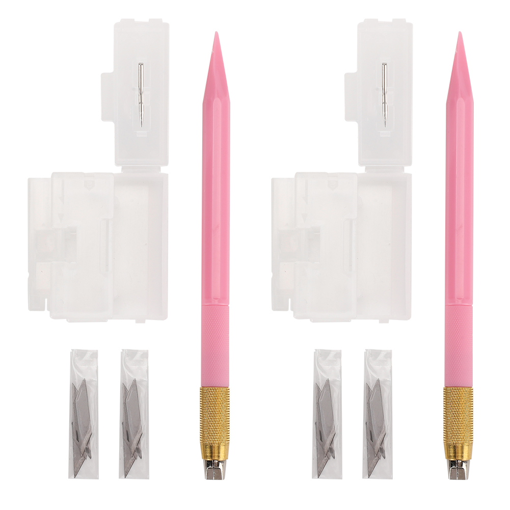 Set Mit 2 Schnitzmessern, Gravierstift, 30°-klinge, Schneidwerkzeugen Für Diy-stempel Und -aufkleber, Rosa