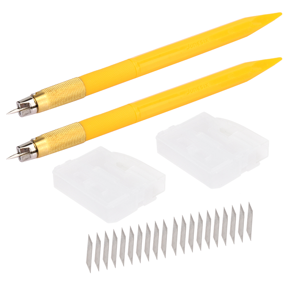 Set Mit 2 Gelben Schnitzmessern, Gravierstift, Manuellem Cutter, Diy-aufkleberschneider