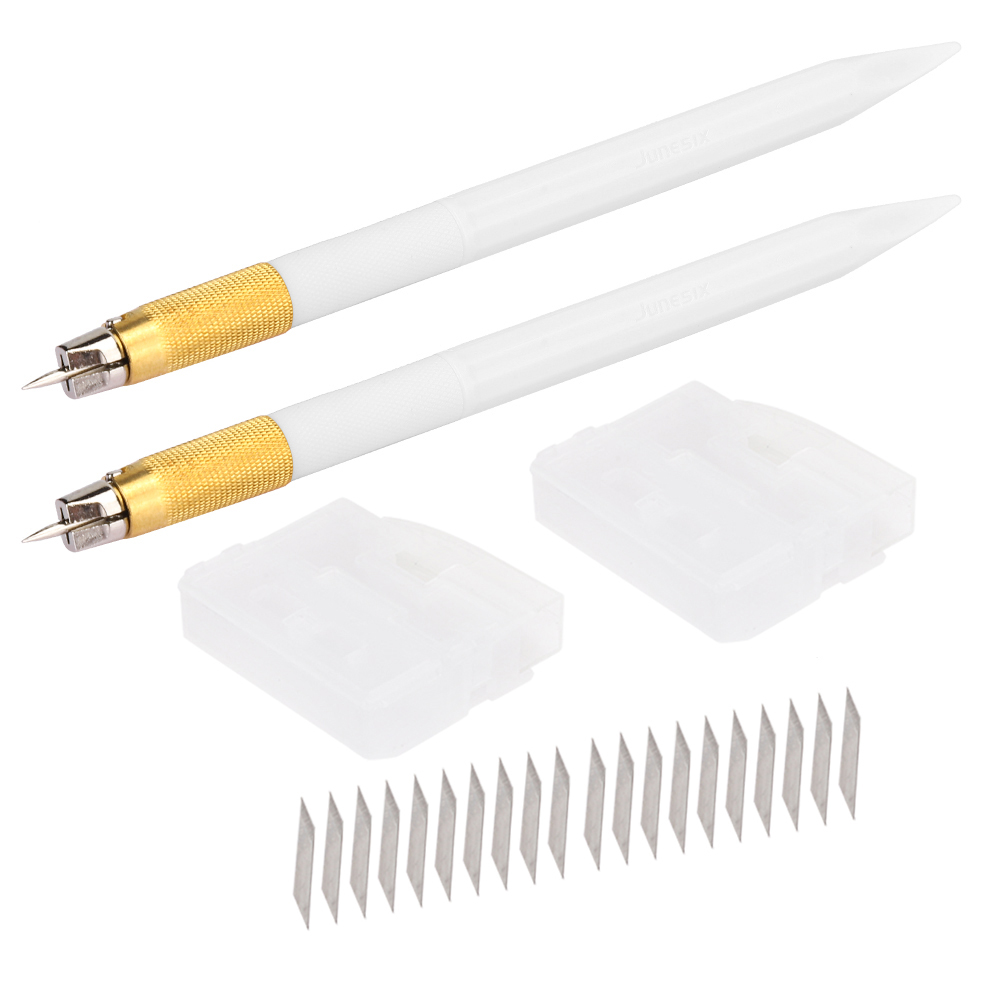 Set Mit 2 Rutschfesten Schnitzmessern, Gravierstift Für Gummistempel, Diy-aufkleber, Weiß