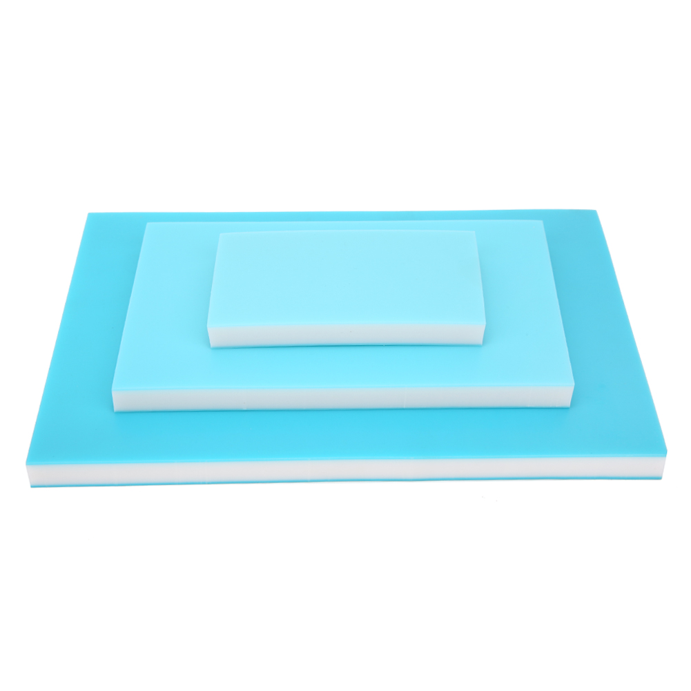 Set Aus 3 Überlappenden Gravurblöcken Aus Pvc-gummi, Blau-weiß-blau, Zum Stempeln Und Schnitzen