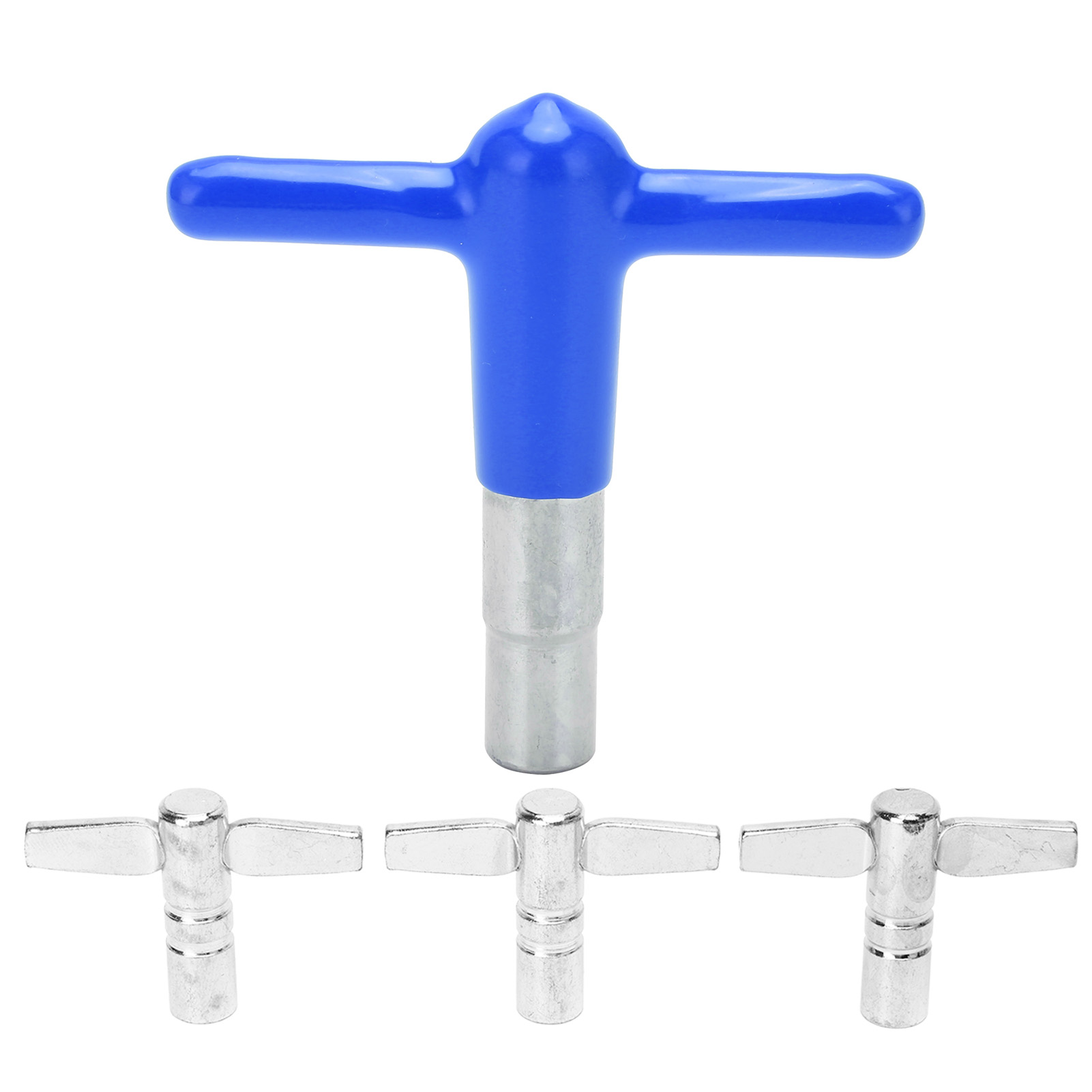 T-griff-stimmschlüssel Für Schlagzeuge, Robustes Metall, 4er-set Mit Blauem Silikongriff, Leichtgängiges Und Langlebiges Stimmwerkzeug