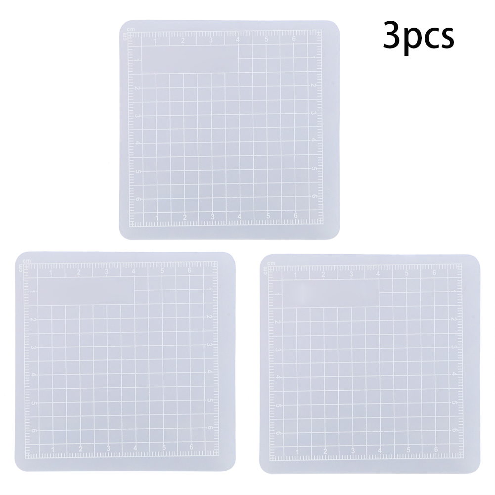 Set Aus 3 Durchscheinenden, Rutschfesten Schneidebrettern Für Bastelarbeiten, Handgefertigtes Aufkleberwerkzeug (8 X 8 Cm)