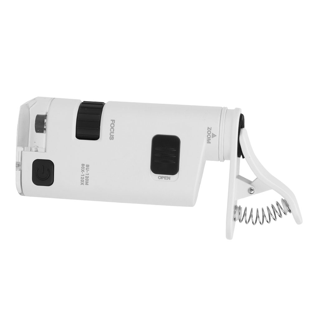 80-120-fache Led-mikroskop Für Smartphones, Verstellbares Makroobjektiv, Tragbare Lupe Mit Zoom Für Mobiltelefone