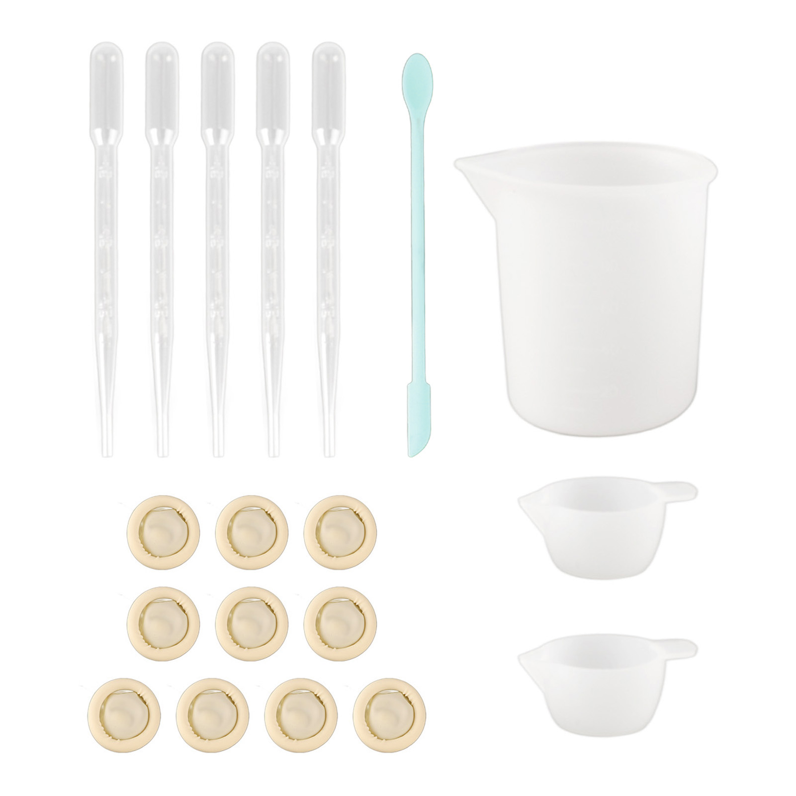 19-teiliges Epoxidharz-mischset, Blau, Mit Silikon-messbecher, Spatel, Handschuhen Und Pipetten, Bastelwerkzeug.