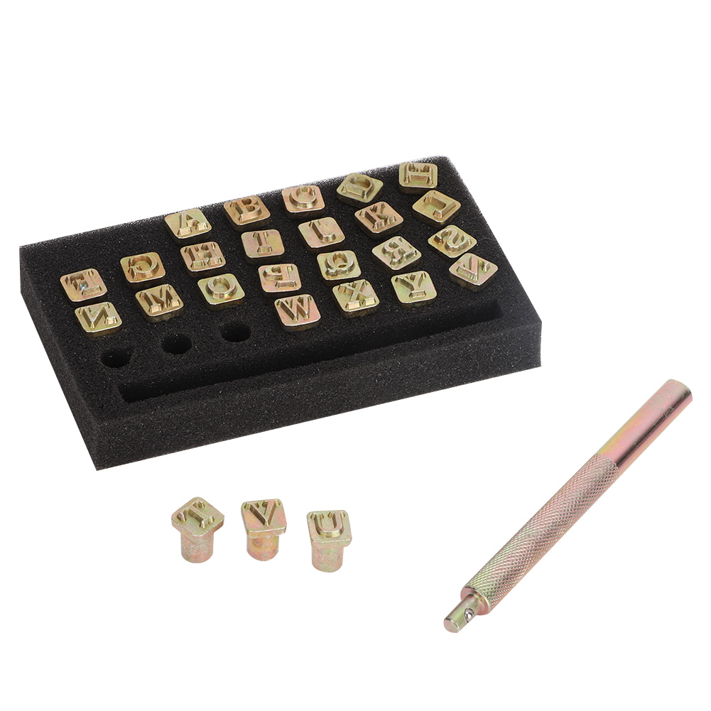 Set Mit 26 Lederstanzen, 6 Mm, Großbuchstaben, Alphabet, Für Diy-bastelarbeiten