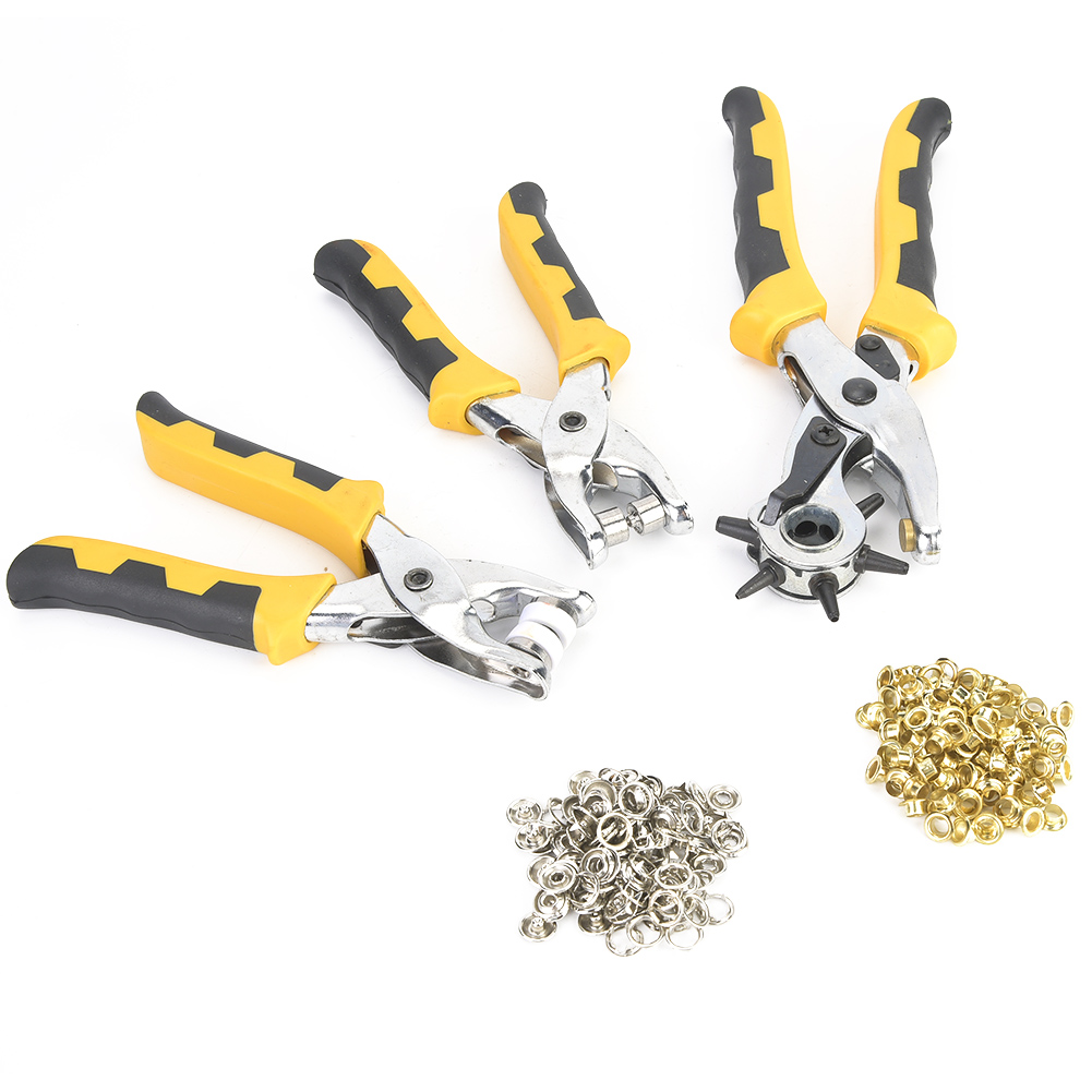 3-teiliges Set Lederlocher Für Gürtel, Bastelwerkzeug Mit Metallknopf-set