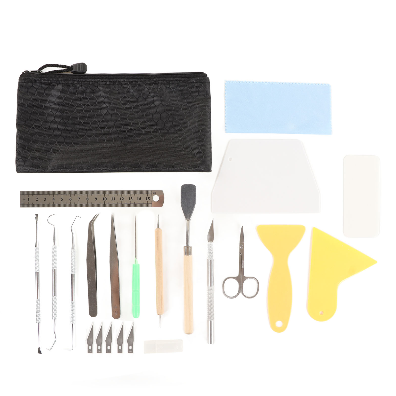 22-teiliges Klebevinyl-set: Praktisches Werkzeug – Lineal, Gravierstift, Schere, Pinzette, Haken – Kreatives Diy-zubehör