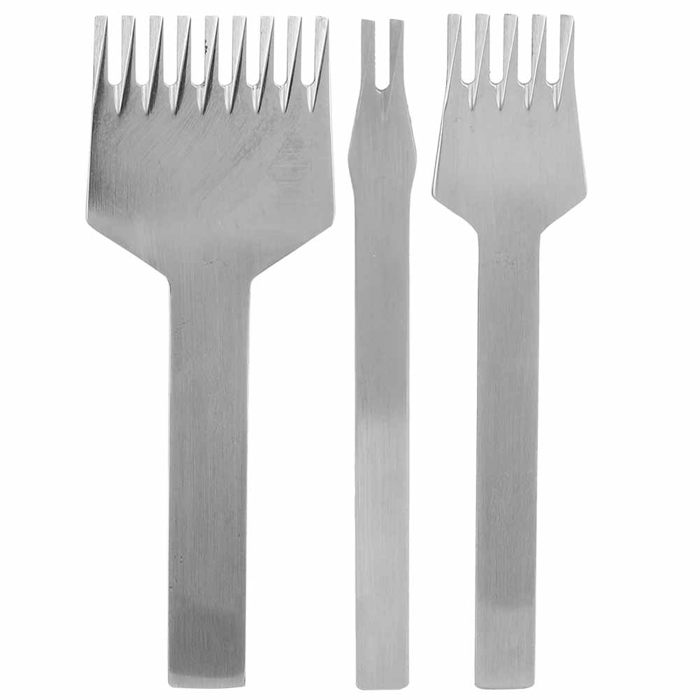 Set Mit 3 Ledermarkierungsstempeln, 2+5+9 Zähne, Europäische Ausführung, 3-mm-diy-bohrer Für Lederarbeiten
