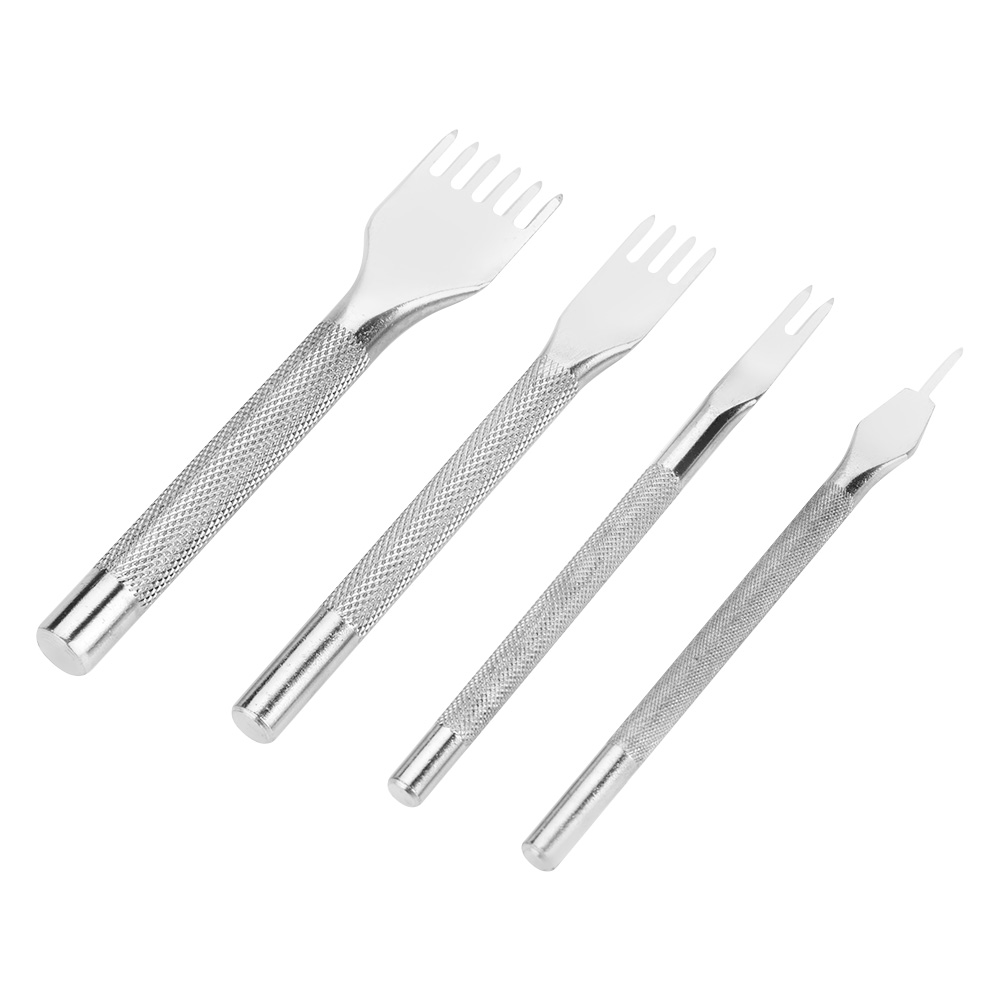 Set Mit 4 Lederahlen Zum Nähen, Zahnteilung 1/2/4/6, Lederbearbeitungsbohrer, Handbohrer-set