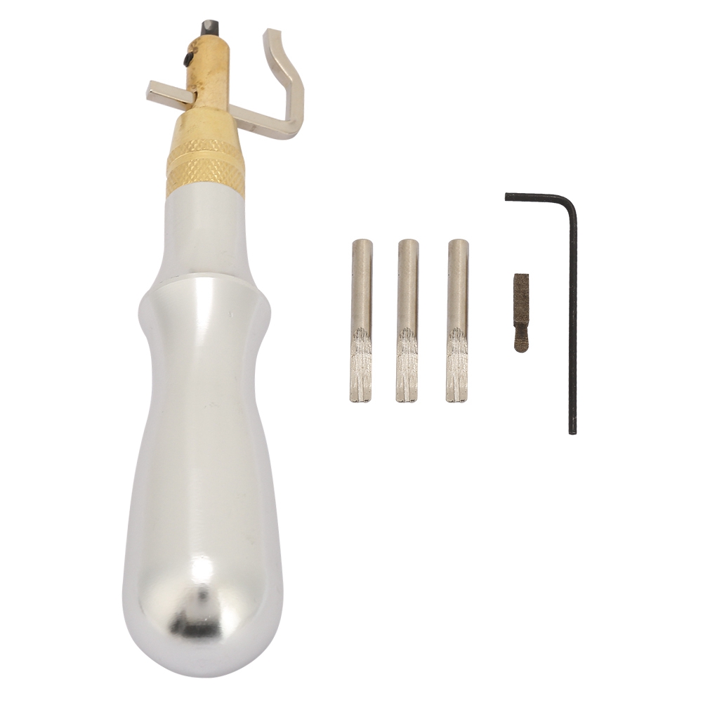 Set Mit 5 Verstellbaren Lederrillenwerkzeugen, Professionelles Rillenmesser Für Diy-lederarbeiten, Metallgriff