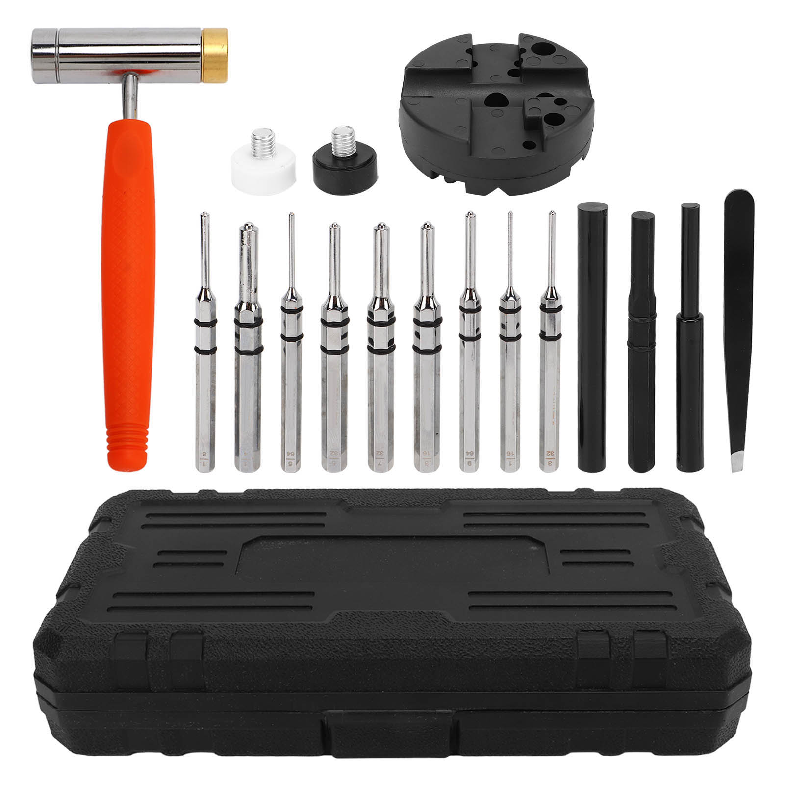 Set Mit 12 Edelstahl-stanzwerkzeugen Inklusive Hammer, Ahle Und Feinzange, Rostbeständig, Aufbewahrungskoffer Für Den Heim- Und Industriegebrauch