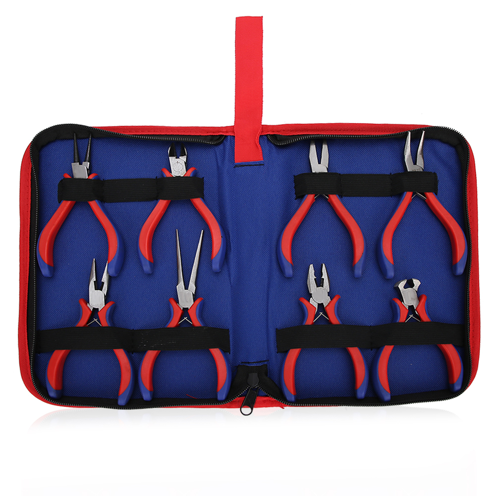 8-teiliges Diy-schmuckzangenset, 12,7 Cm Lange Schneidzange, Zweifarbiger Griff, Inklusive Oxford-canvas-tasche