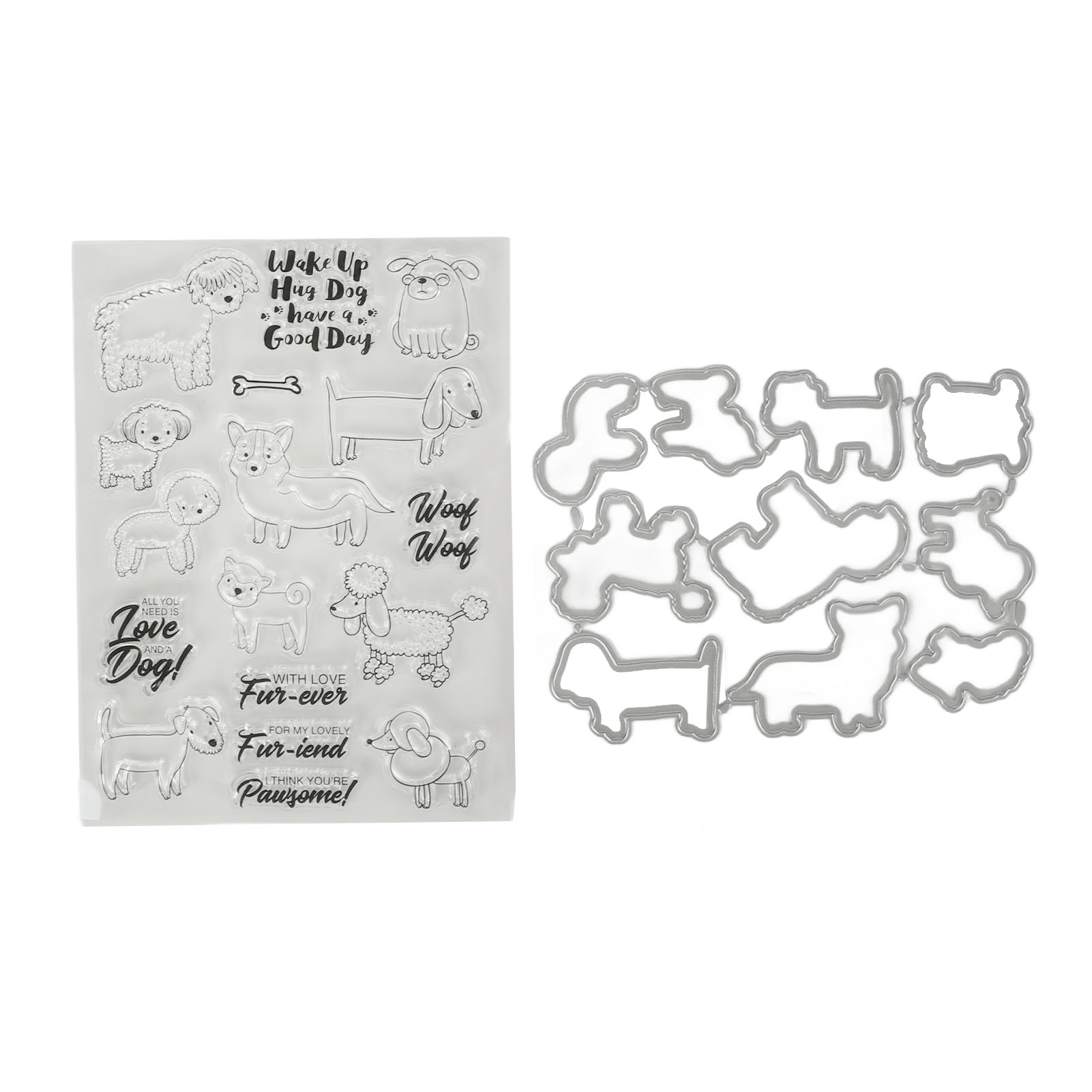 Einzigartiges Stempelset Mit Schäferhundmotiv, Transparenter Stempel, Schneide- Und Prägeset Für Diy-bastelarbeiten Und Scrapbooking