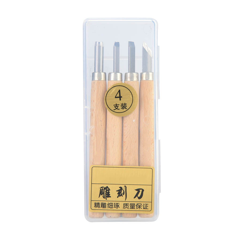 Set Mit 4 Weißen Stahlgraviermessern Für Holzschnitzereien, Werkzeuge Für Gummistempel (set Nr. 4)
