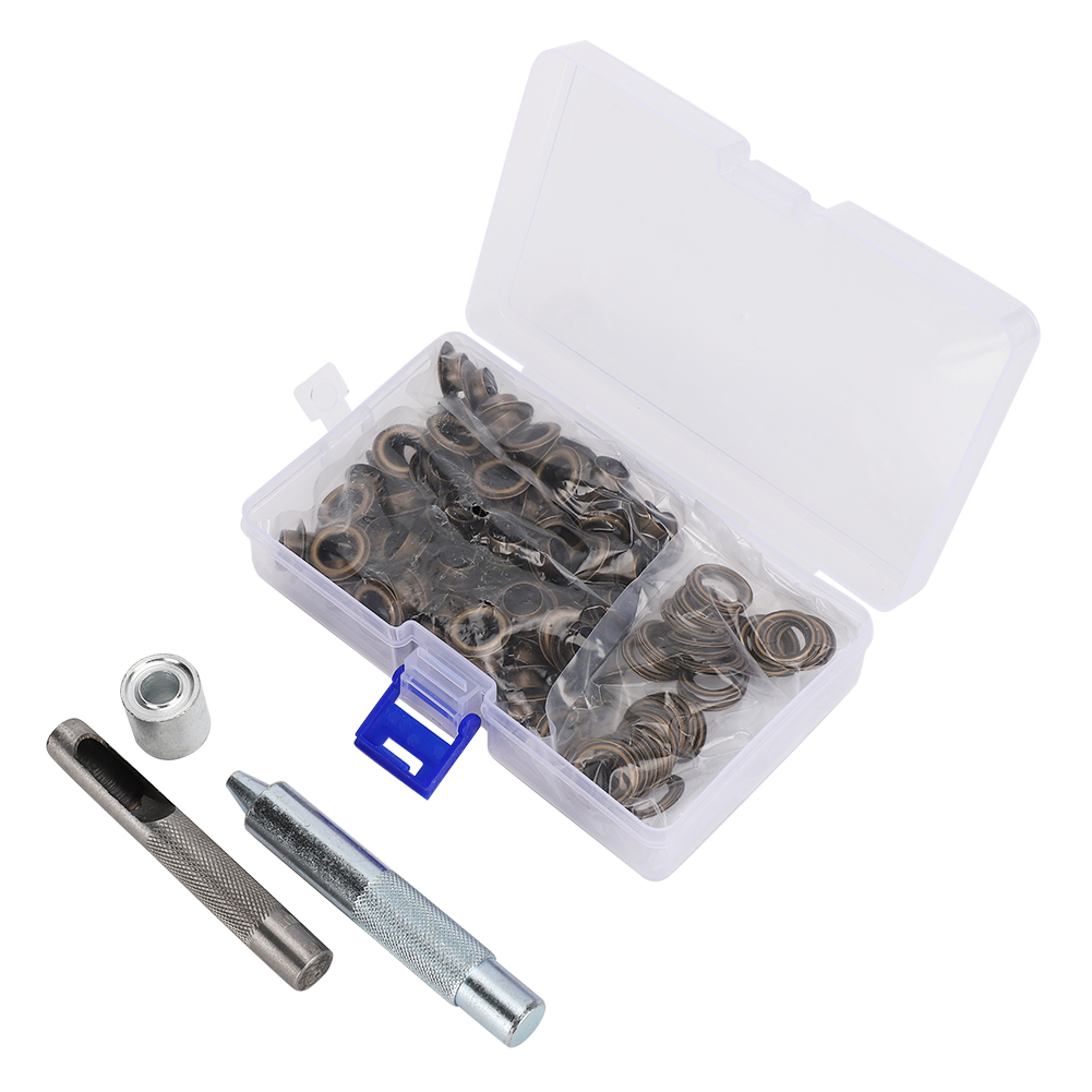 100 Runde Bronzeösen Mit Lochzange, Diy-werkzeugset Für Kleidung, Taschen Und Werbung