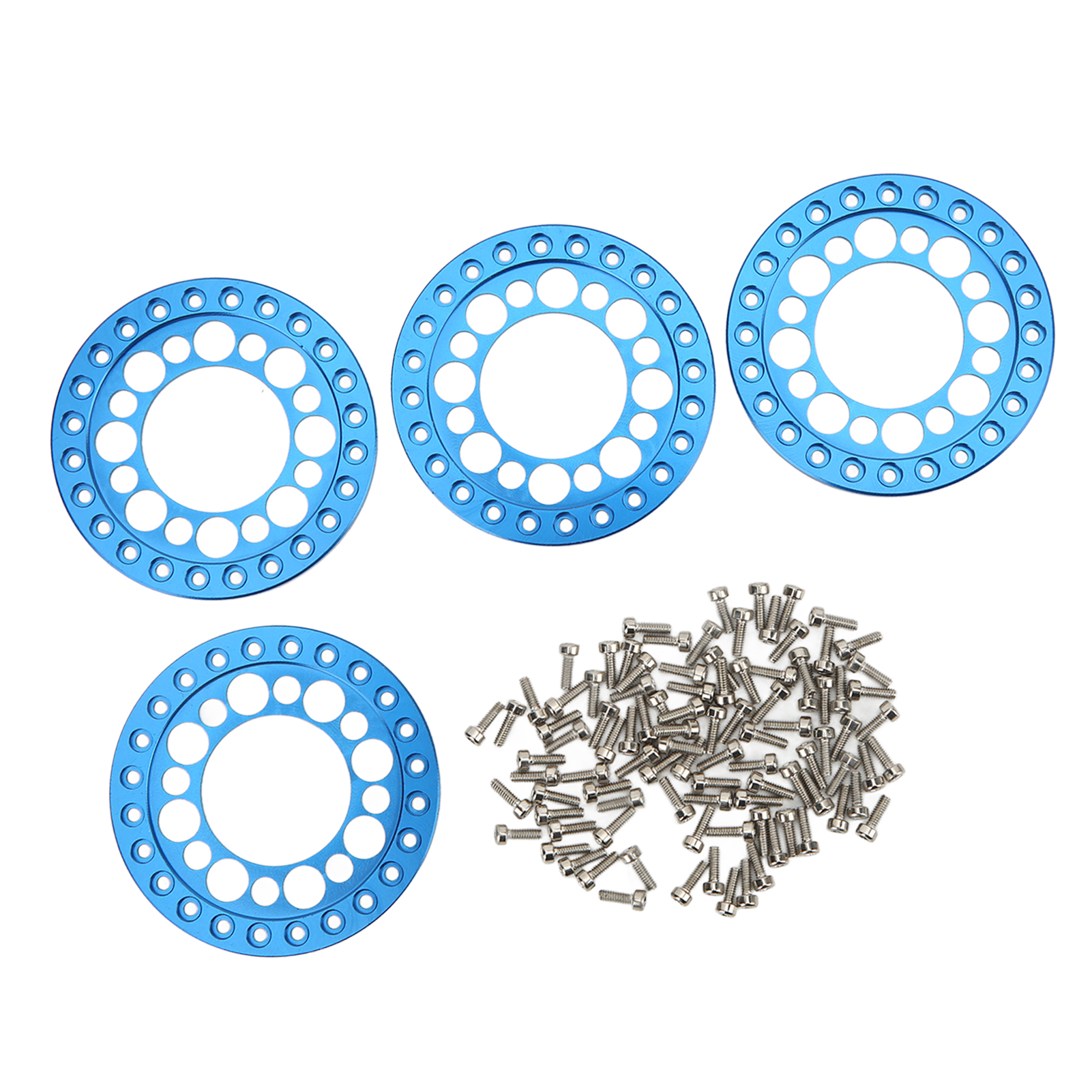 Stück 1,9" Cnc-gefräste Außenfelgen Aus Aluminiumlegierung, Erhöhte Stabilität, Verschleißfest, Für 1/10 Rc-räder, Blau