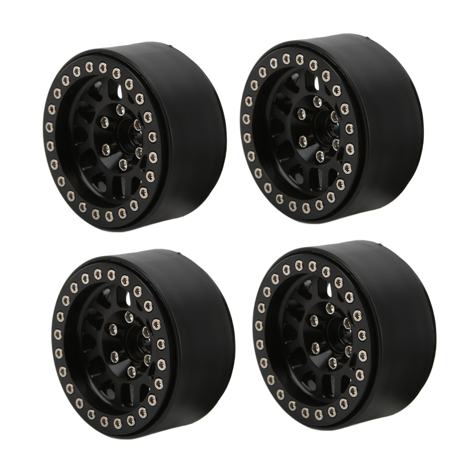 Stück 1,9 Zoll Beadlock-felgen Aus Aluminiumlegierung Für Axial Scx10 90046 Rc Crawler-car-teile Schwarz