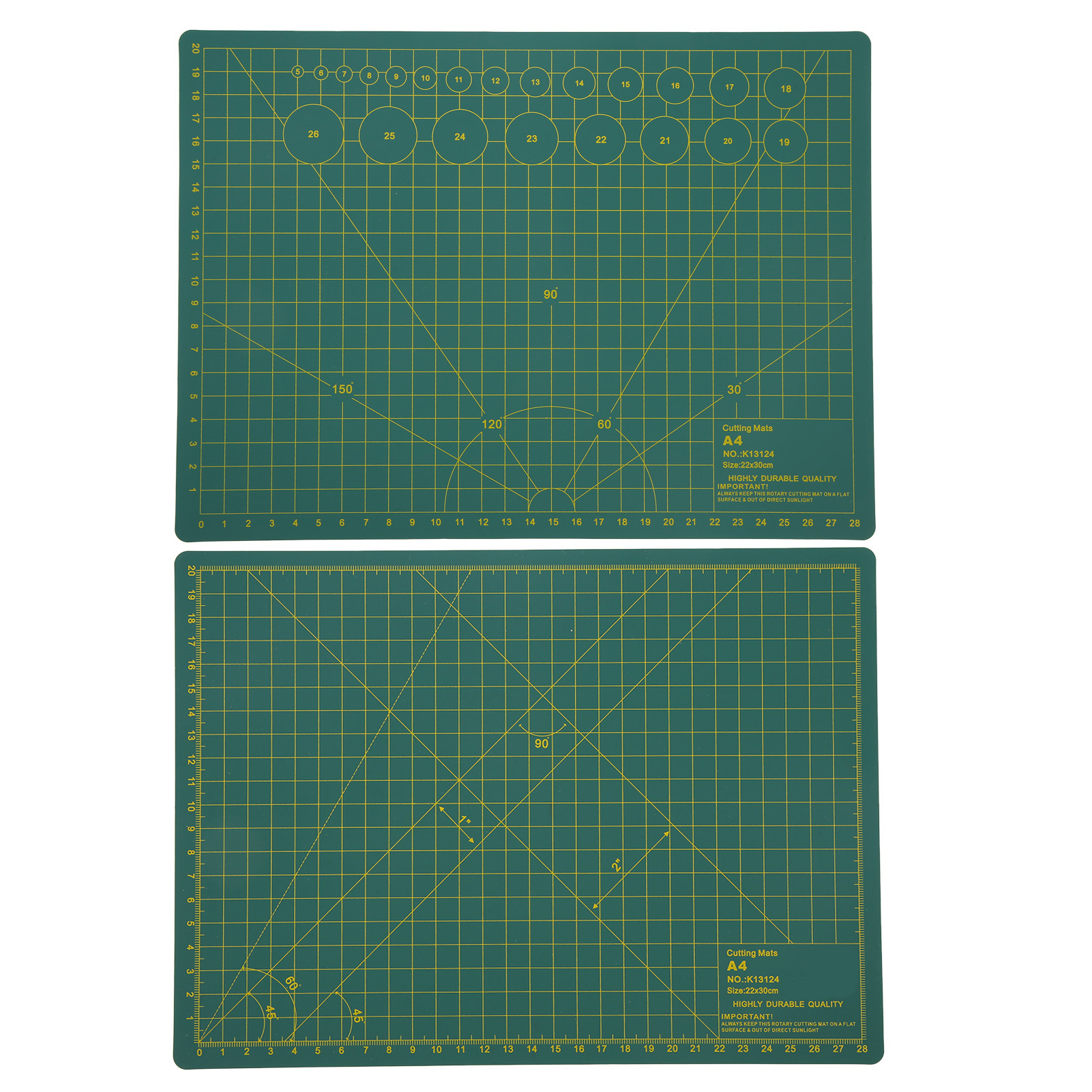 A4-schneidematte 30 X 22 Cm, 2er-set, Strapazierfähiges, Selbstheilendes Pvc, Schneidebrett Für Scrapbooking Und Patchwork