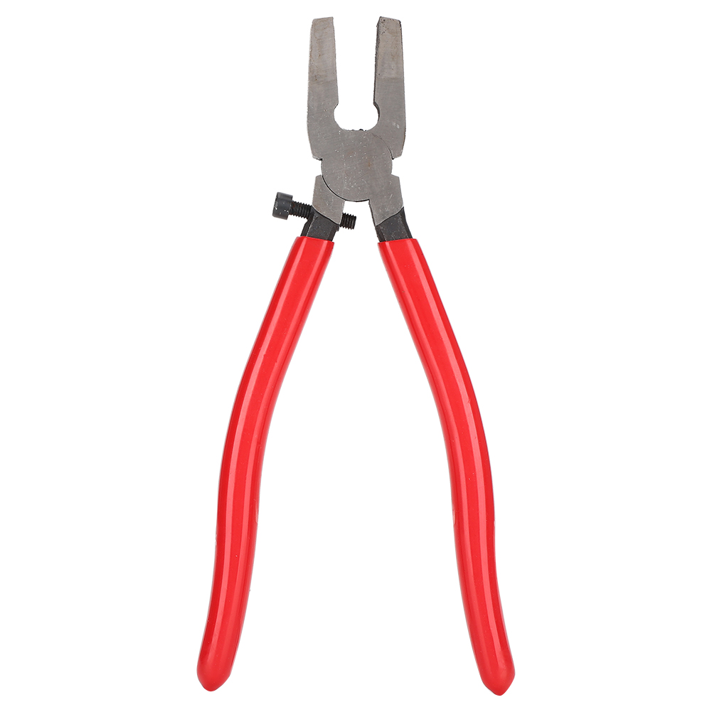 Flache Haushaltszange Aus Stahl Mit Verstellbarer Schraube, Handwerkzeug Für Glas Und Keramik, Rot