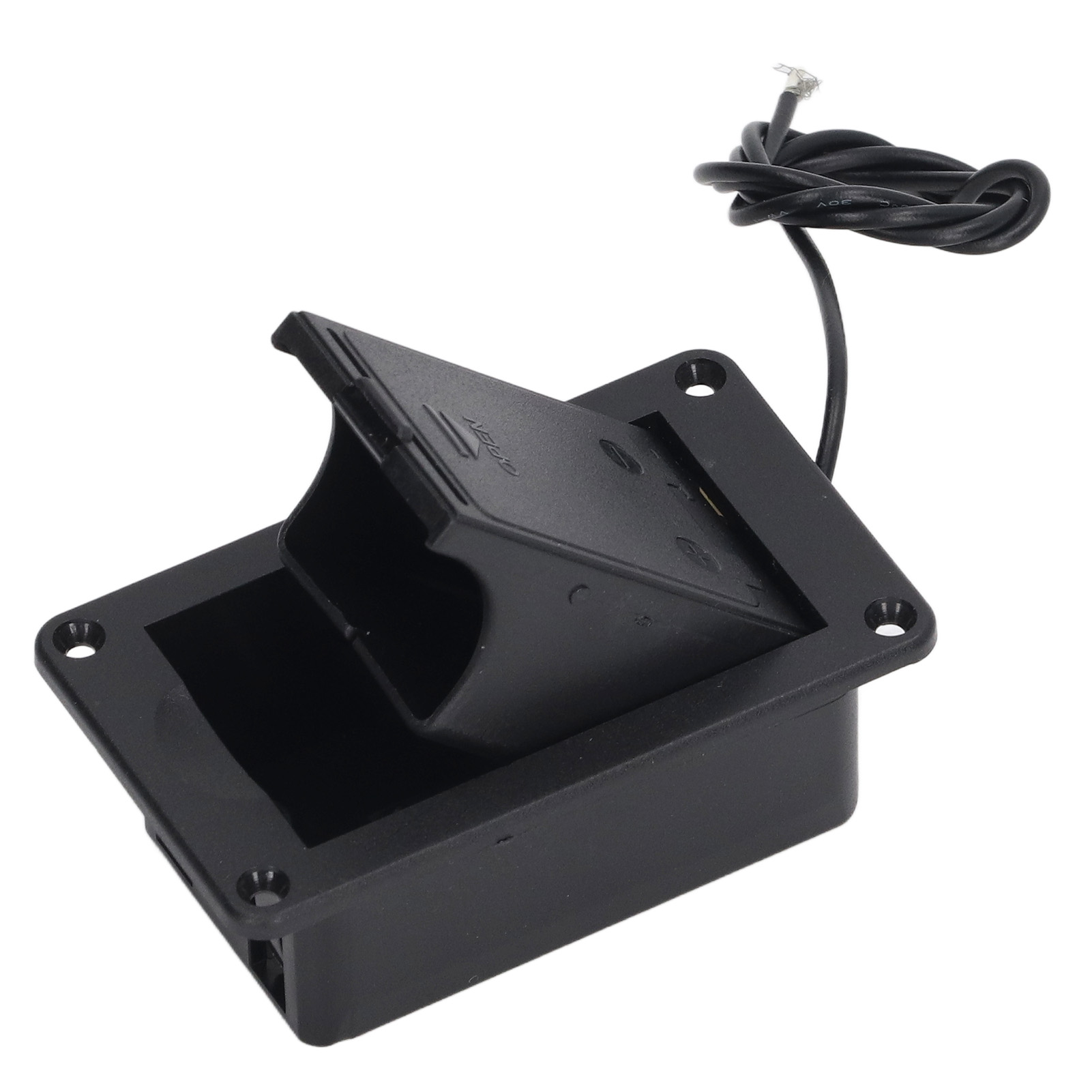 Batterieetui Für Gitarren, Isolierter Kunststoff, 9v-tasche Mit 2-adrigem Kabel, Für Bass Und Ukulele, Schwarz