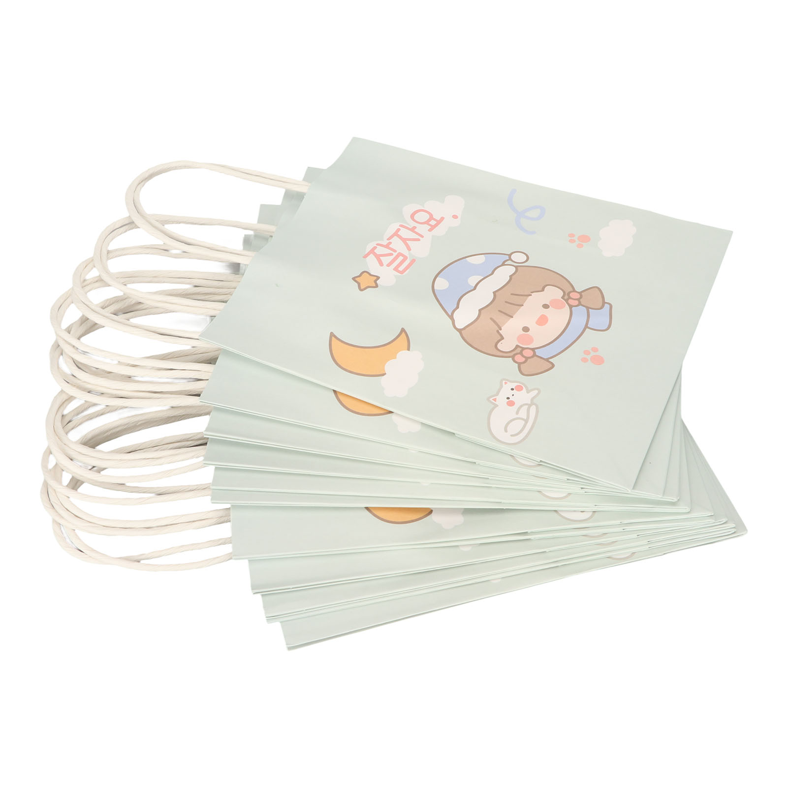 12 Wiederverwendbare, Große, Weiße Kraftpapier-geschenktüten Mit Henkeln, Mini-geschenktüten Für Arbeit Und Schule, Typ 2