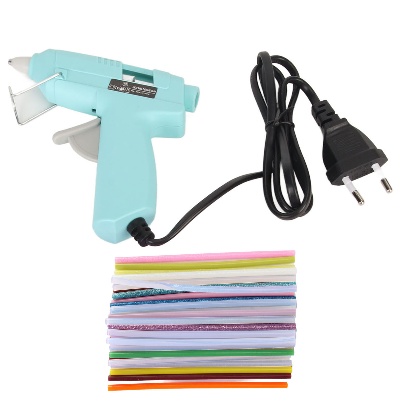 Mini-heißklebepistole Mit Schnellaufheizfunktion, 50 Klebesticks Für Bastelarbeiten Und Kinderprojekte, 110–240 V Eu-stecker