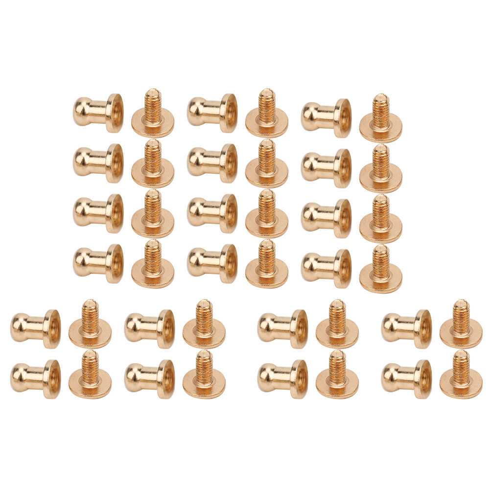 Set Mit 20 Runden Kupfernieten Zum Einschrauben Für Armbänder, Taschen, Kleidung, Schuhe, Gürtel – Goldverzierungen
