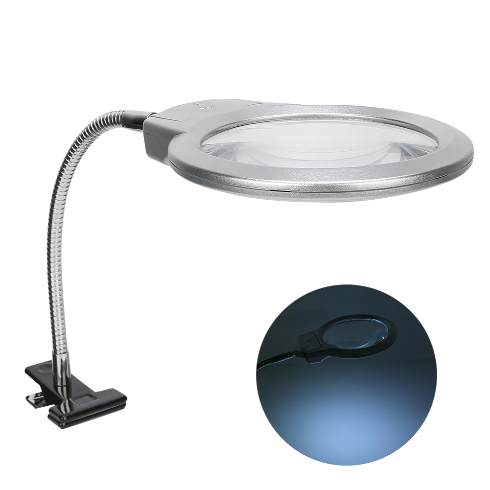Led-vergrößerungsclip Mit Lampe, Abs-lesegerät, 2,25-fache/5-fache Vergrößerung Für Beleuchtetes Lesen