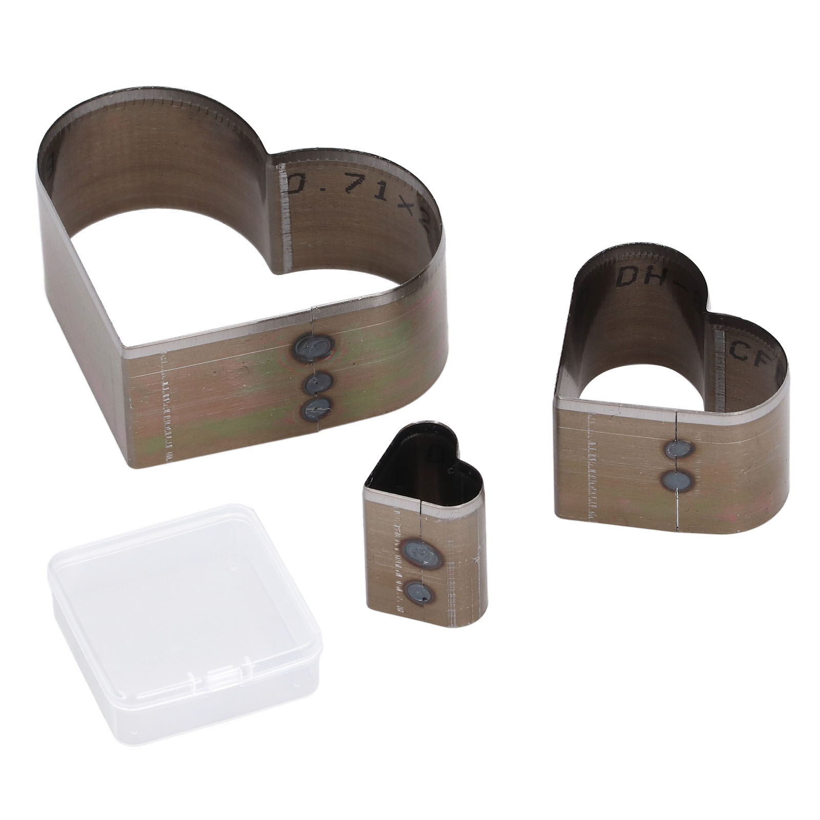 Set Mit 3 Herzförmigen Ausstechformen Aus Leder Mit Aufbewahrungsbox Für Diy-bastelarbeiten
