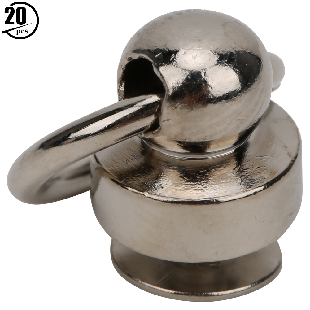 20 Messing-ringkopfnieten (9 Mm), Druckknöpfe Für Leder, Silber