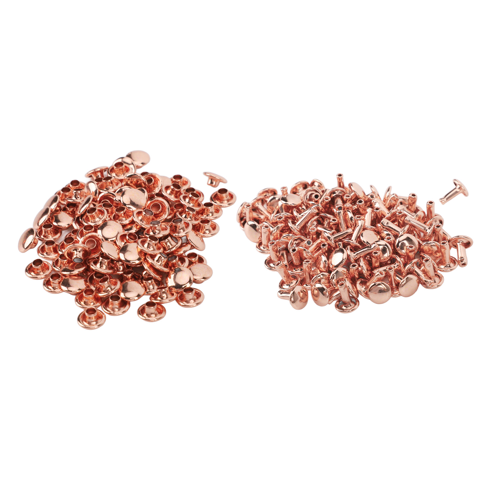 Packung Mit 100 Roségoldenen Metallnieten, Hochglänzend, Hohe Härte, Für Lederarbeiten, Diy-gürtel, 7 X 8 Mm