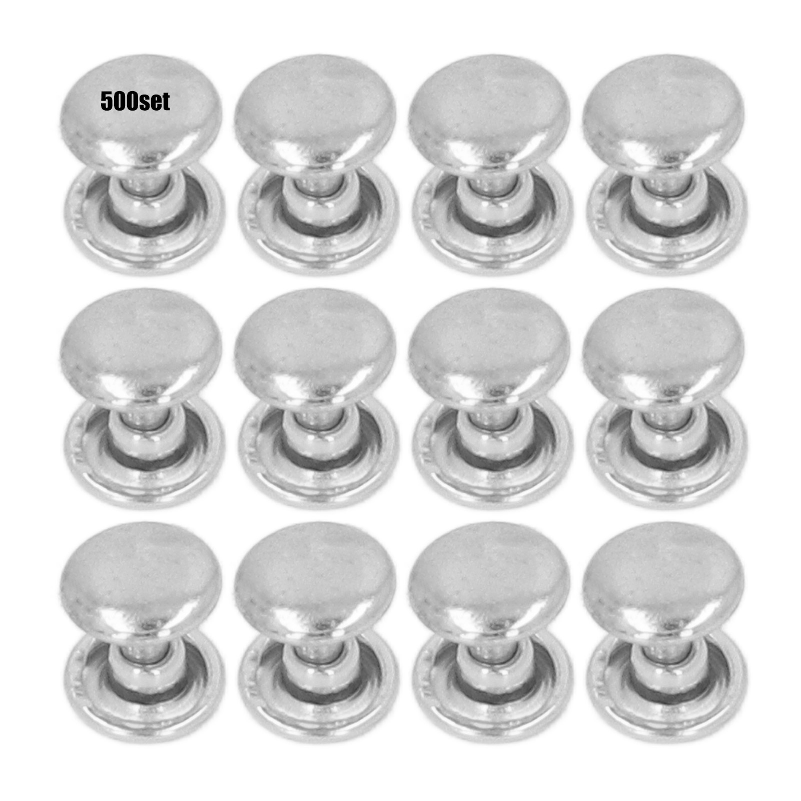 500 Stück 8 Mm Metallnieten, Heimwerkerbedarf, Doppelflachkopf, Gleichmäßige Elektrolytische Beschichtung, Lederbedarf, Silber
